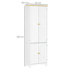 Freestanding 4-Door Kitchen Cupboard, Storage Cabinet Organizer with 4 Shelves,White
