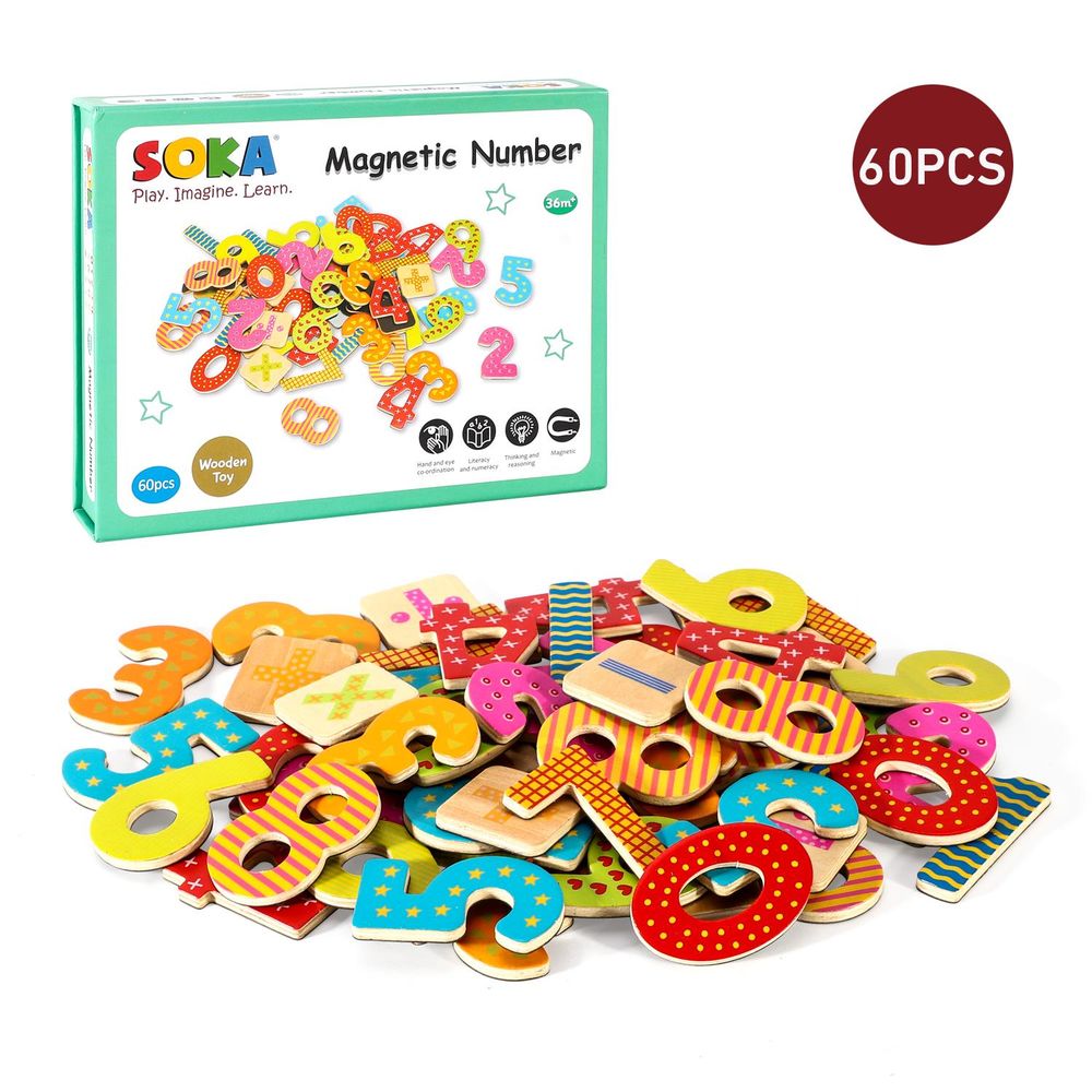 Magnetic Numbers (60 pcs): Fun, Colorful, Educational Toy!
