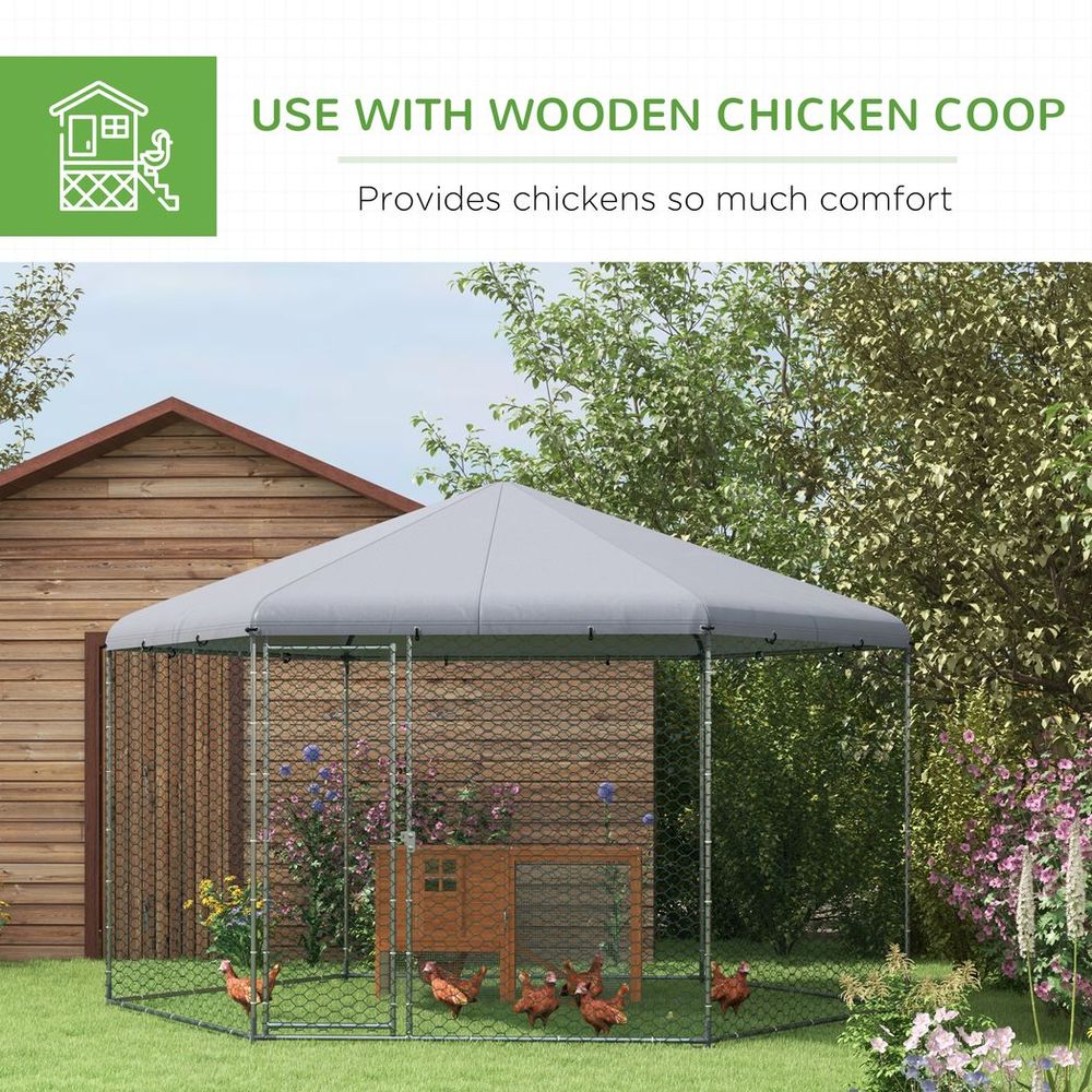 Walk in Chicken Run-10-15 Chickens, Hens, Rabbits, Ducks. Spacious, Covered, Predator-Proof. High-Quality.