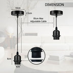 Industrial Rose Gold Pendant Light - 10 Pack, E27 Lamp Holder, Addable Lampshade