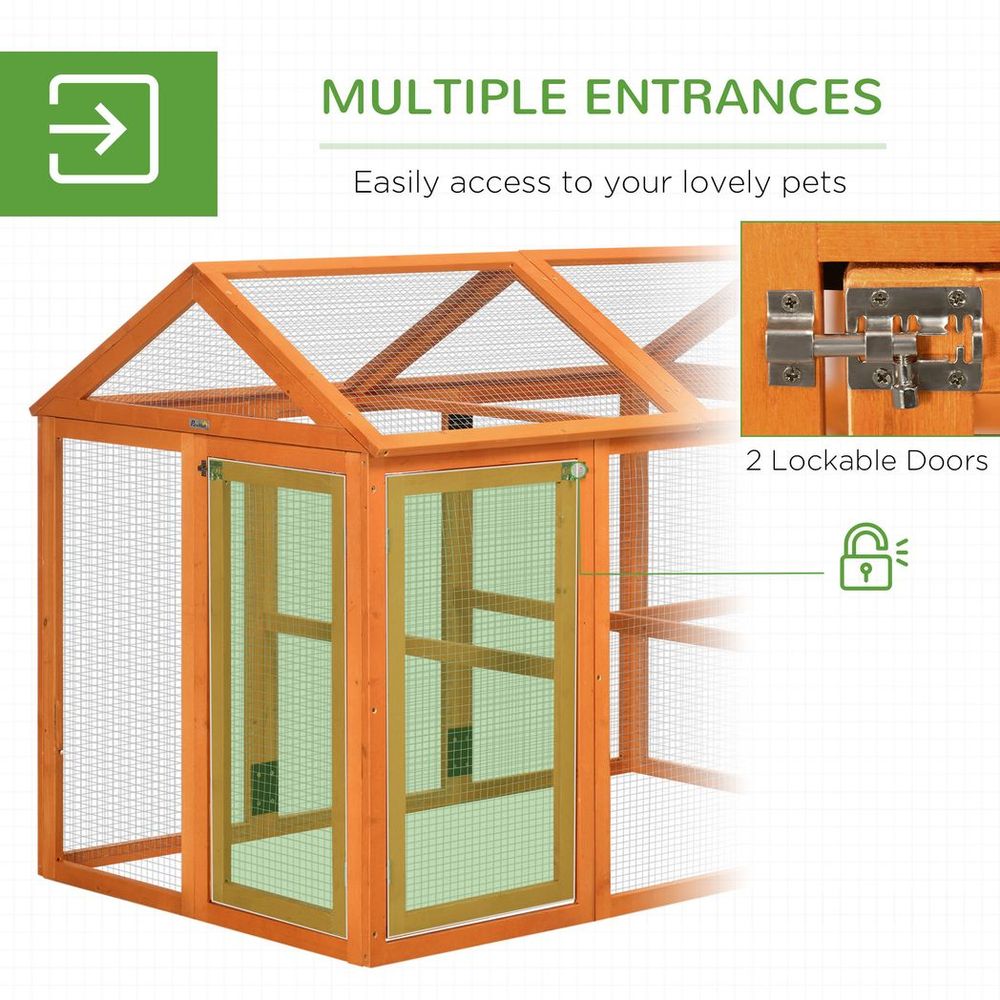 Chicken Run, Wooden Chicken Coop w/ Combinable Design - Orange