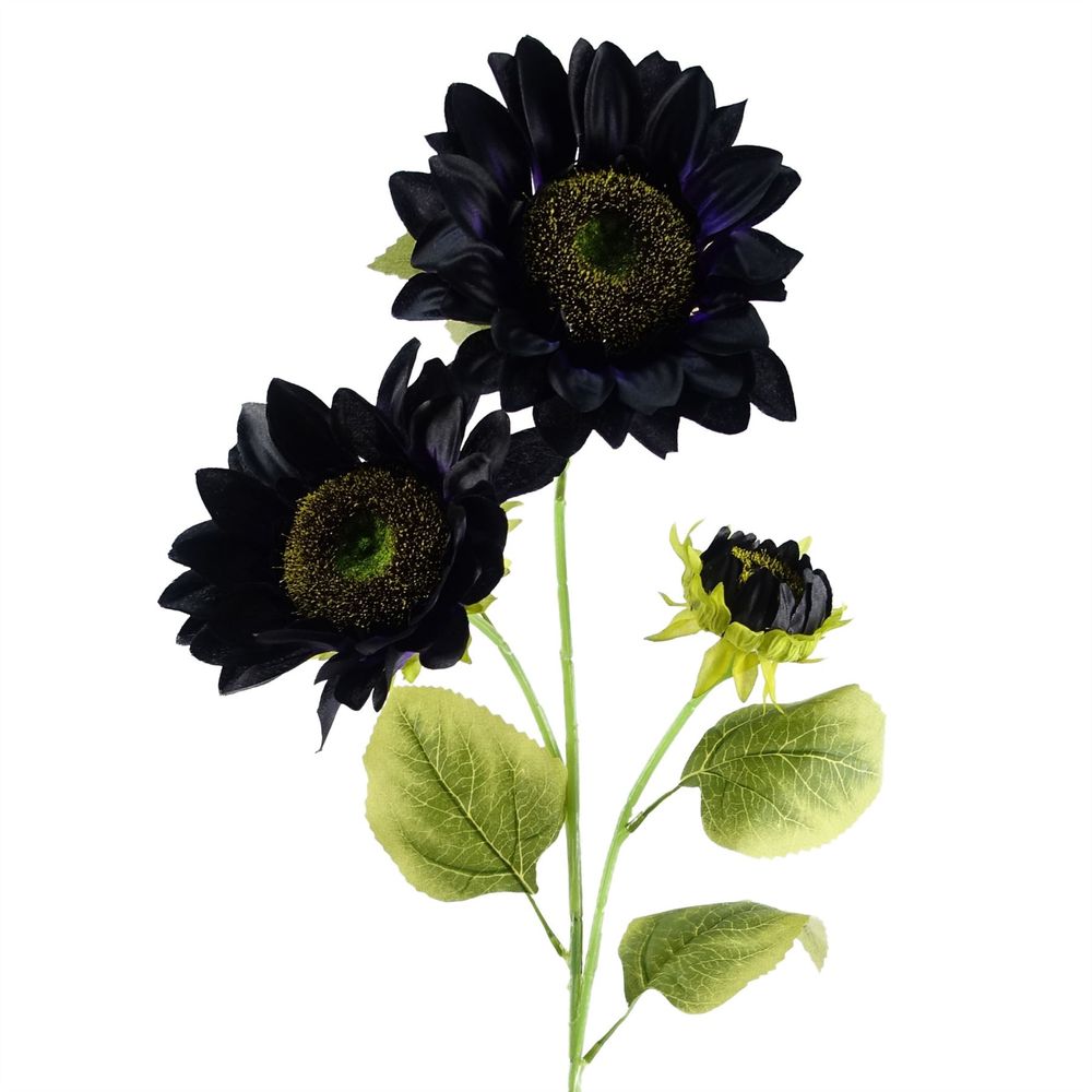 100cm Purple Sunflower Arrangement + Glass Vase - Complete Set for Stunning Display