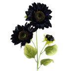 100cm Purple Sunflower Arrangement + Glass Vase - Complete Set for Stunning Display