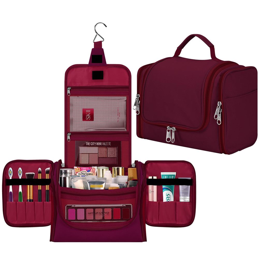TOILETRY BAG PURPLE, Convenient Design, Saves Space - For Travel, Camping, Gym, Business