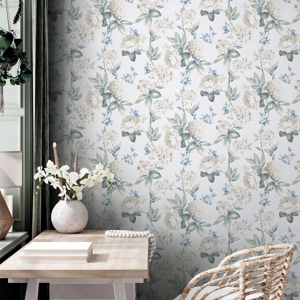 Keeka Floral Blue Cream