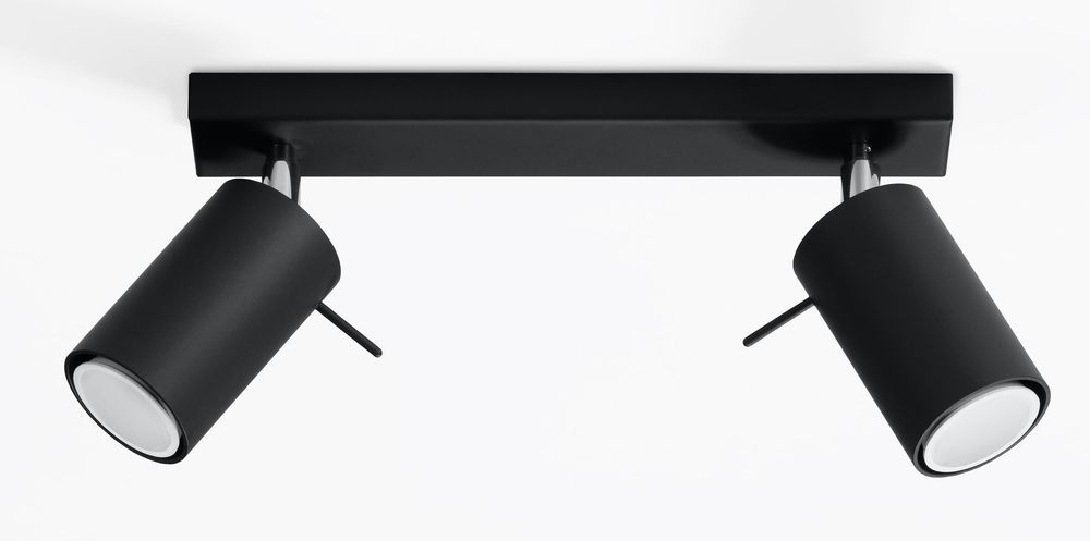Black Rotating Tube Ceiling Lamp - Modern Loft Design - GU10 Bulbs - Best for Unique Arrangements