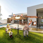 Kids Foldable Four-Piece Garden Set Table, Chairs, Umbrella