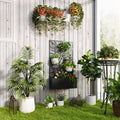 Metal Raised Garden Bed with Trellis, Outdoor Elevated Planter Box in Metal