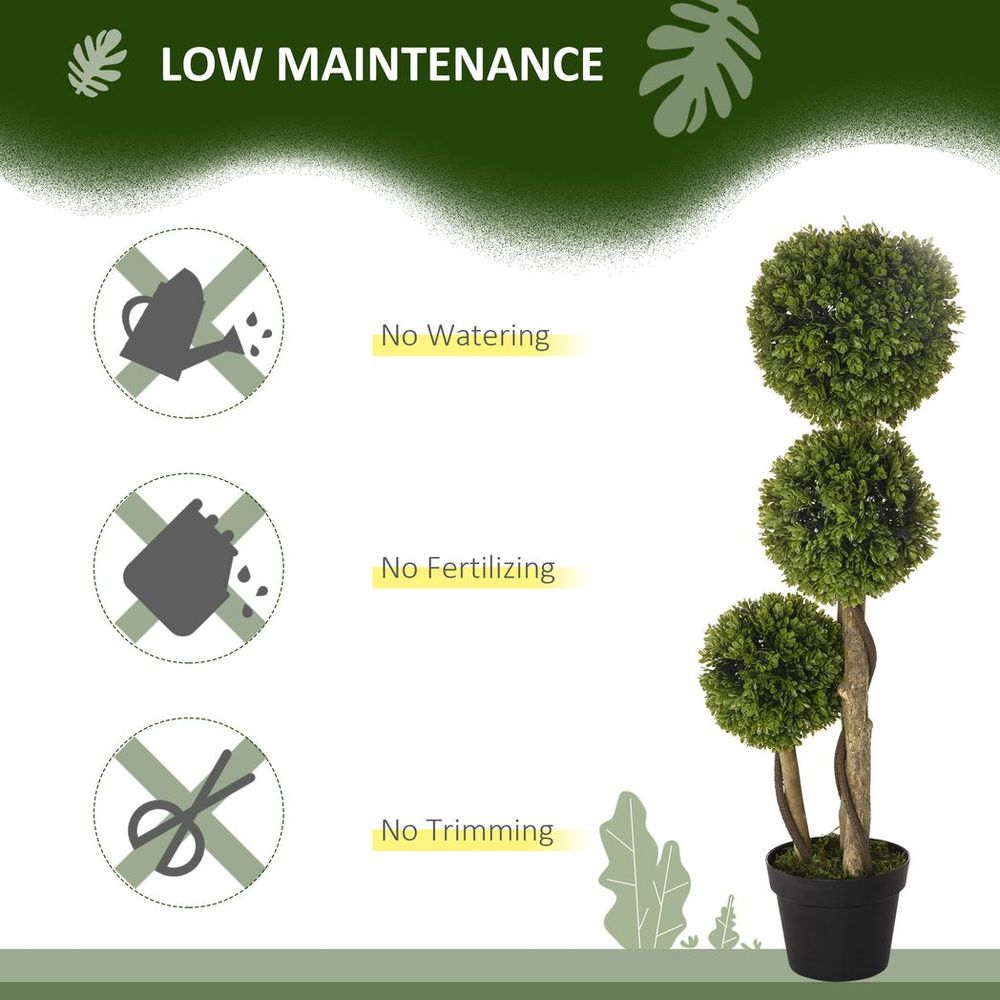 Faux Boxwood Ball Topiary - Indoor/Outdoor, 90cm