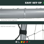 8ftx5ft Football Goal - Easy Setup - Net - for Training & Matches