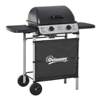 Propane Gas Barbecue Grill 2 Burner Cooking BBQ 5.6 kW w/ Side Shelves