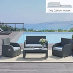 Rattan Seat Cushions- Set of 3, Grey- Enhance Your Outdoor Comfort