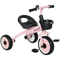 Kids Trike - Adjustable Seat, Basket, Bell - Ages 2-5 - Pink