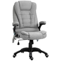 Executive Reclining Chair w/ Heating Massage Points Relaxing Headrest Grey with Lower Detail
