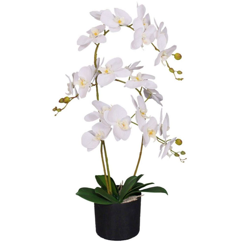 Realistic 65cm Artificial Orchid Flower in Pot - UK