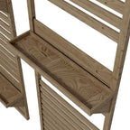 Wall Mounted Plant Stands Set of 2 with Shelves and Slatted Trellis