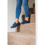 Mens Sheepskin Suede Moccasin Slippers With Suede Sole - 423-100