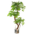 Realistic 140cm Japanese Ficus Tree- Green Silver