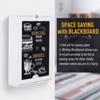 Space-Saving White Wall-Mounted Desk - Fold-Out Convertible Office Table with Chalkboard Shelf
