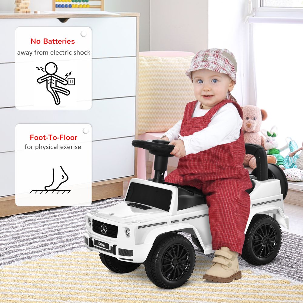 3 in 1 Kids Ride On Car Licensed Foot To Floor Slider Toddler Push Along NO POWER White 12-36 months