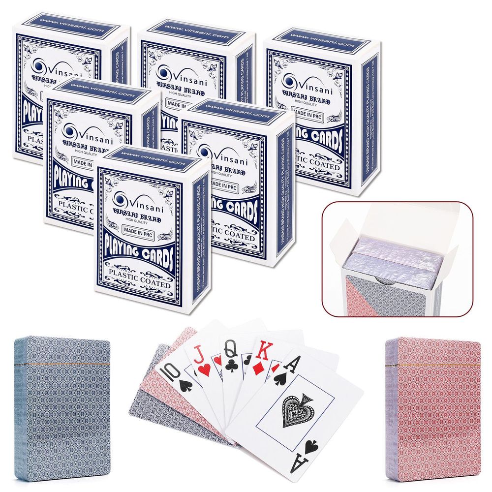 Playing Card Deck - Plastic Coated Traditional Check Design