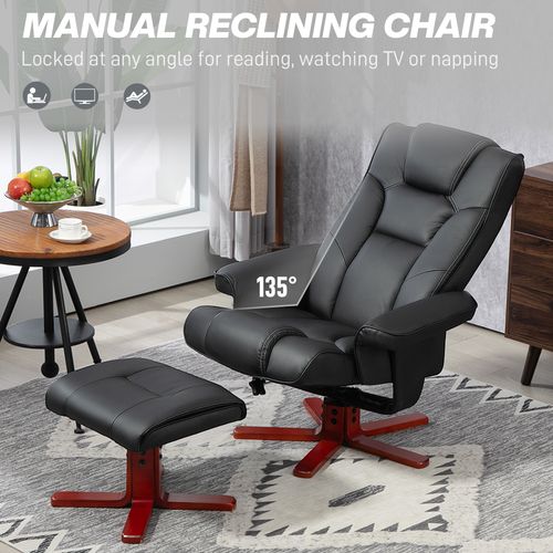 Reclining Armchair with Footstool and Adjustable Backrest