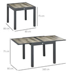 Extendable Outdoor Dining Table - Aluminium Rectangular Patio Table
