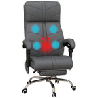 Vibration Massage Office Chair with Heat & Footrest - Grey