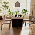 Drop Leaf Dining Table Folding Desk w/ 2 wheels Storage Shelves - Mobile