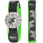 Ravel Children Velcro Nylon Watch Available Multiple Colour & Design R1507 Green Black