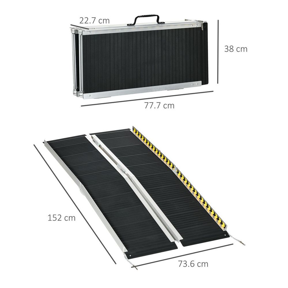 Folding Aluminium Wheelchair Ramp 152x73cm 272KG Capacity for Home