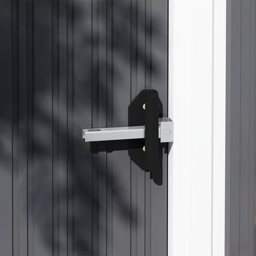 5 x 3ft Garden Storage Shed Sliding Door Sloped Roof Tool, Grey