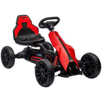 Children Pedal Go Kart with Adjustable Seat, Handbrake - Red
