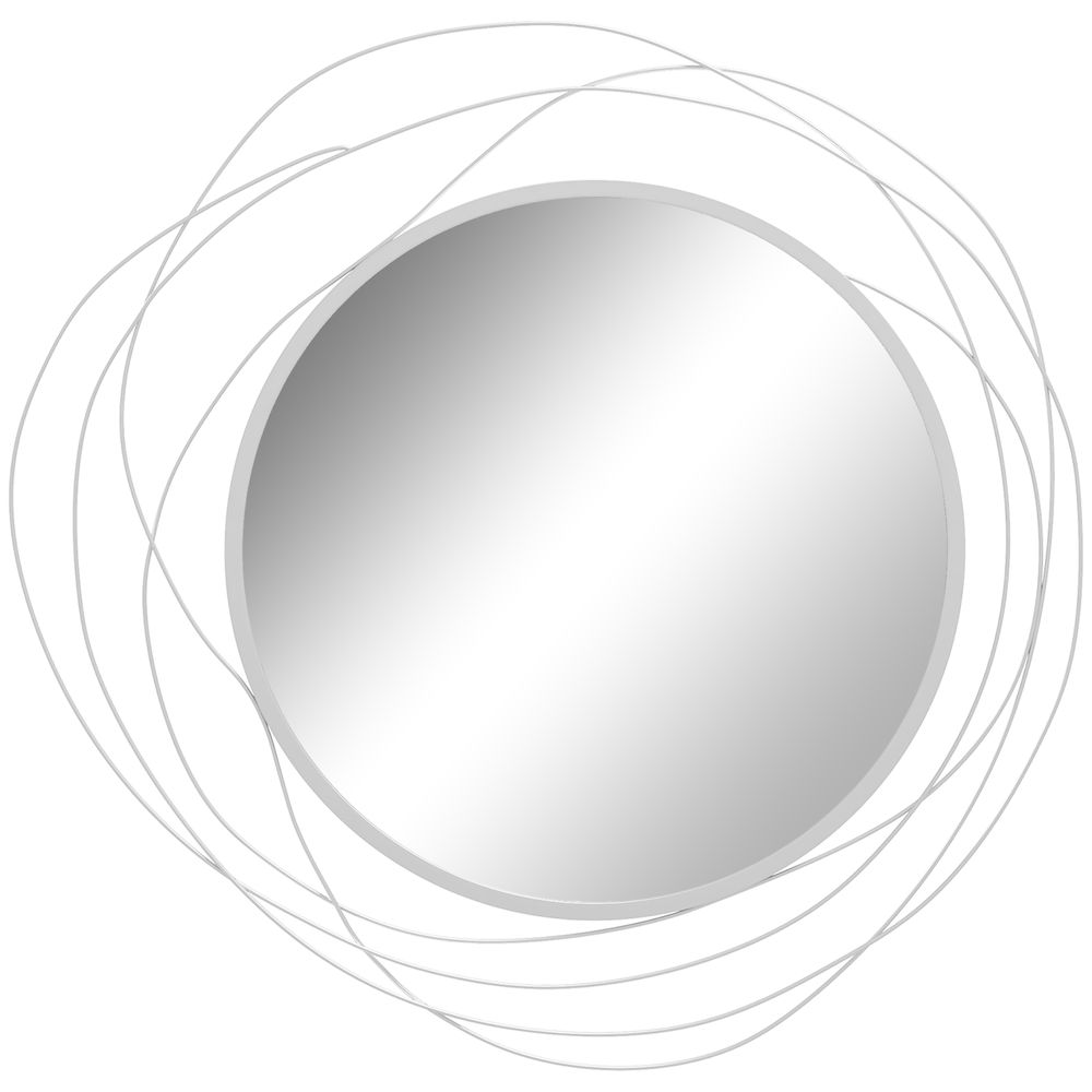 Metal Wall Art 65cm Round Mirror for Living Room Dining Room Gold Tone - Φ43cm