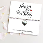 Small Happy Birthday Gift Hamper - Silver Heart Bracelet, Chocolates & Candle
