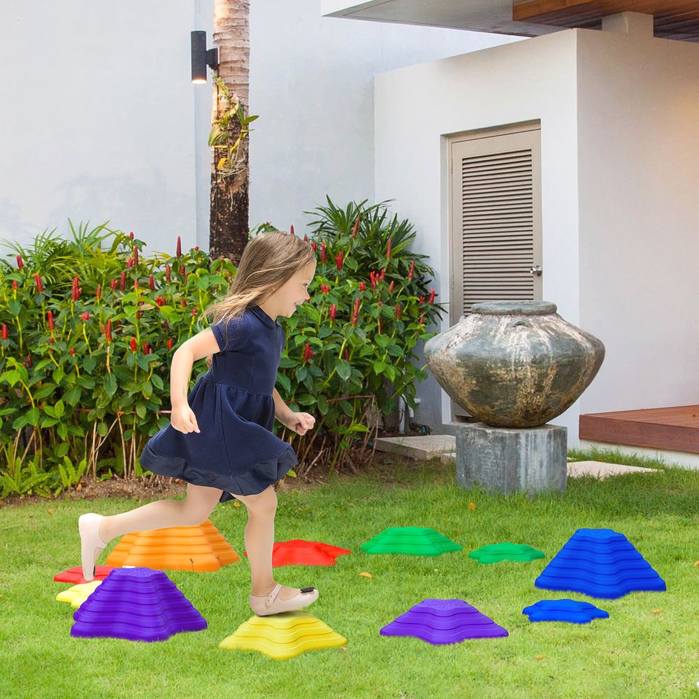 11-Piece Balance Stepping Stones - Non-SlipObstacle Course for Kids - Improve Coordination