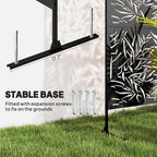 Decorative Outdoor Divider Privacy Panel with Stand, Bamboo Black