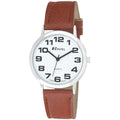 Men's White Dial Brown Leather Strap Watch - Stylish.1A