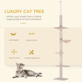 Floor to Ceiling Cat Tree for Indoor Cats 5-Tier Kitty Tower Beige