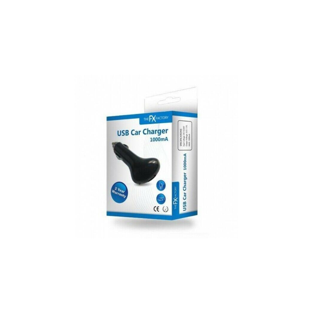 USB Car Charger 1000mA - White