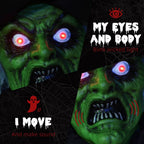 6ft Outdoor Halloween Witch Prop Decoration with Light Up Eyes and Heart