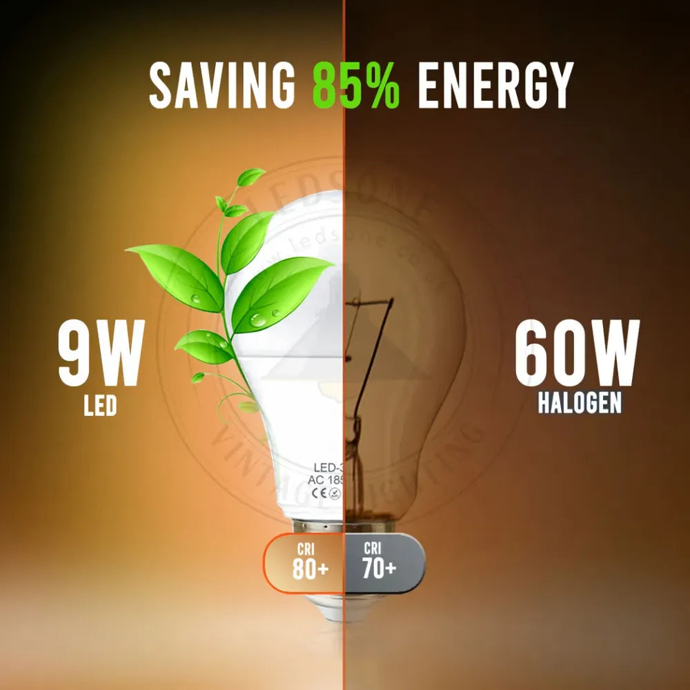 E27 5W Energy Saving Warm White LED Light Bulbs A60 E27 Screw-in non dimmable bulbs with Features Detail