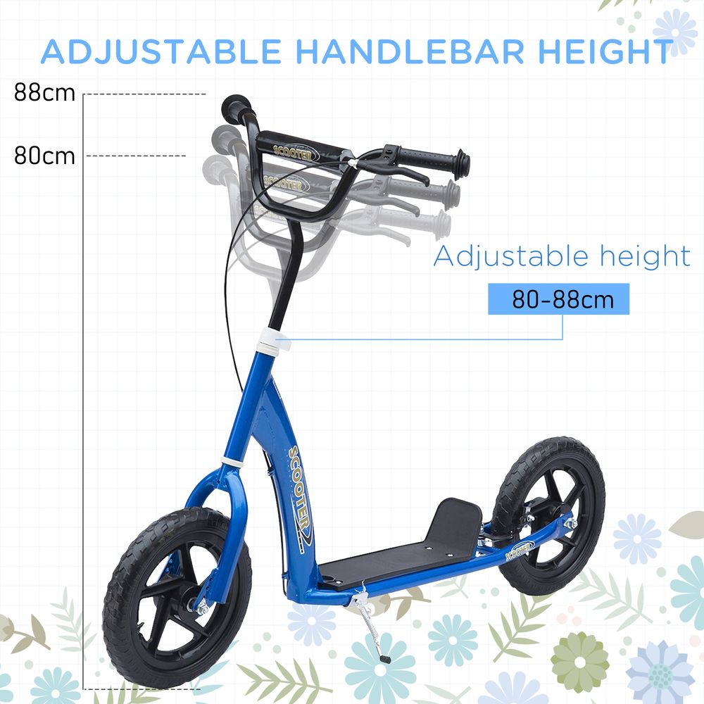 Teen Push Scooter Kids Children Stunt Scooter Bike Bicycle Ride On 12" EVA Tyres (Blue)