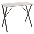 White Rectangular Breakfast Bar Table - Seats 4 - Durable Steel Legs