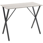 White Rectangular Breakfast Bar Table - Seats 4 - Durable Steel Legs