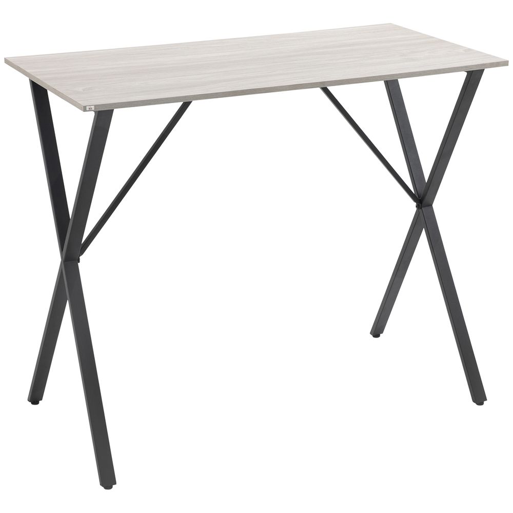 White Rectangular Breakfast Bar Table - Seats 4 - Durable Steel Legs