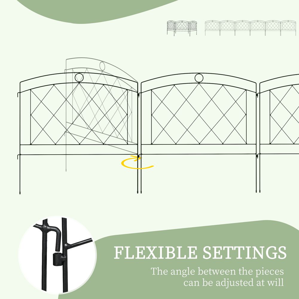 Metal Decorative Garden Fencing: 6PCs 24in x 12ft