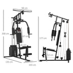 Multi Gym with Weights, Multifunction Home Gym Machine with 45kg Weight Stack for Full Body Workout and Strength Training