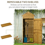 Wooden Garden Storage Shed Tool Cabinet - Lockable Doors, Weather-Resistant - 191.5x79x49cm