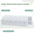 6x3x2m Poly Greenhouse Tent - Steel Frame - White